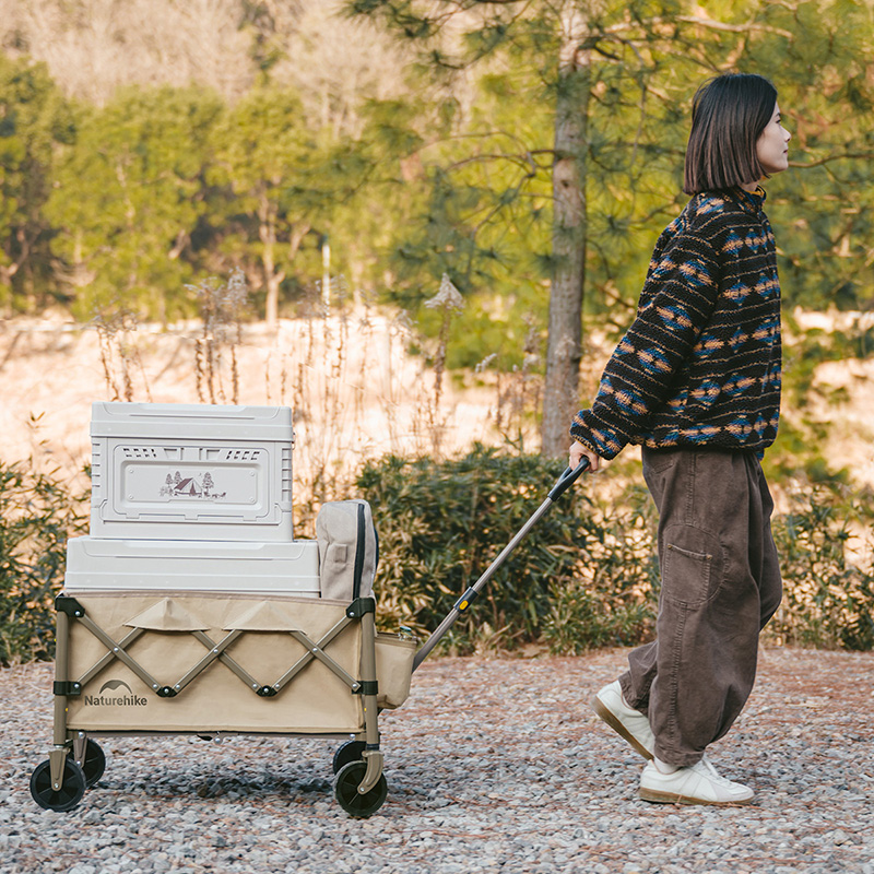 Naturehike skládací přepravní vozík na kolečkách Smart 6 kg - krémový